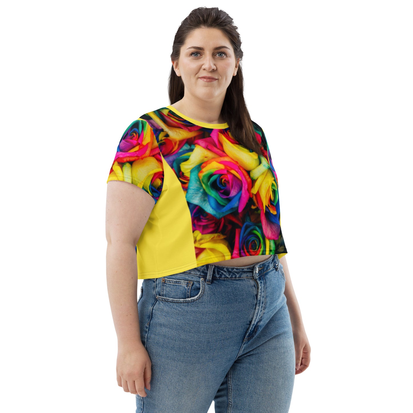 Sunlight & Roses Crop Tee - Plus Size