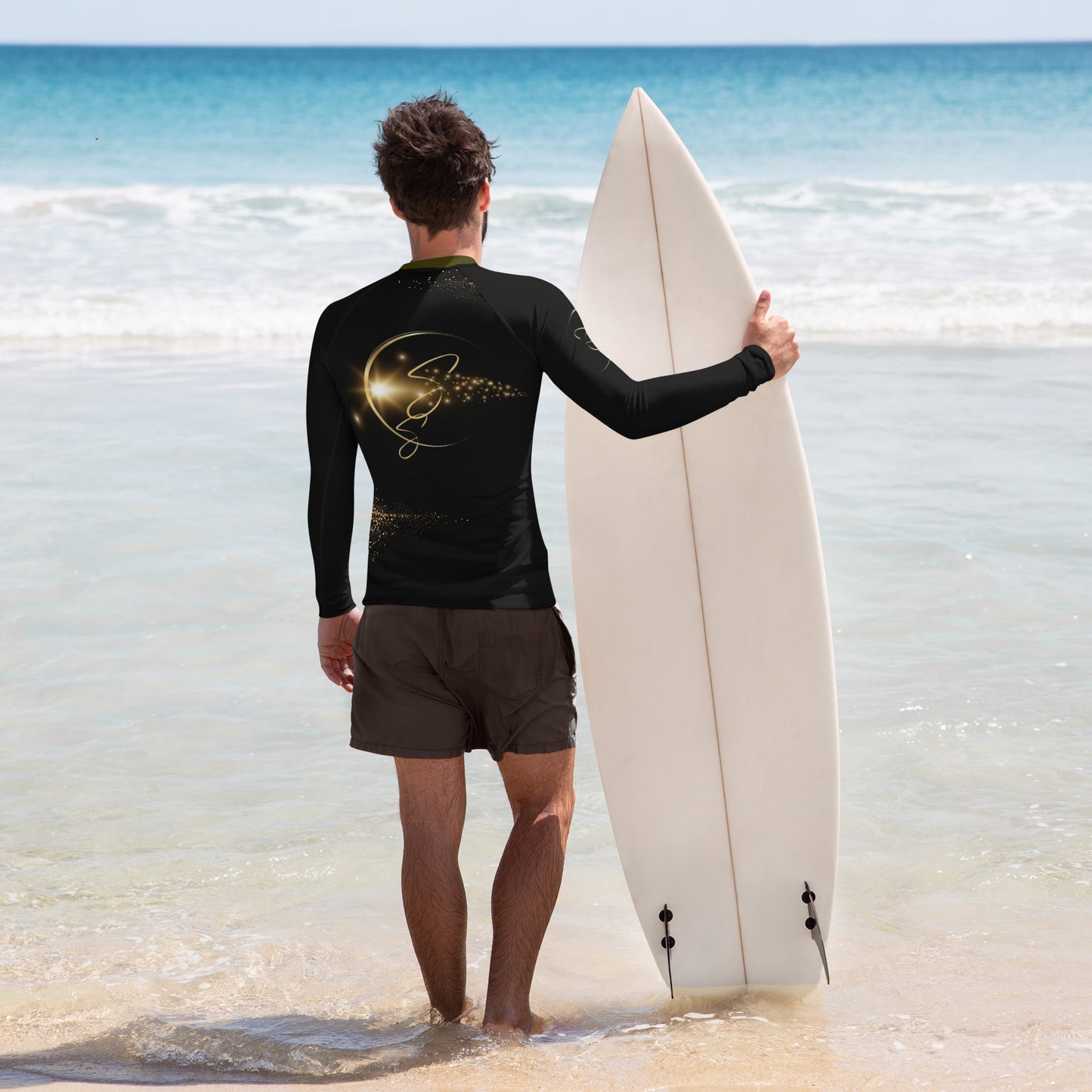 Rebel Artist Men's Rash Guard - Two-Tone Karaka/Black
