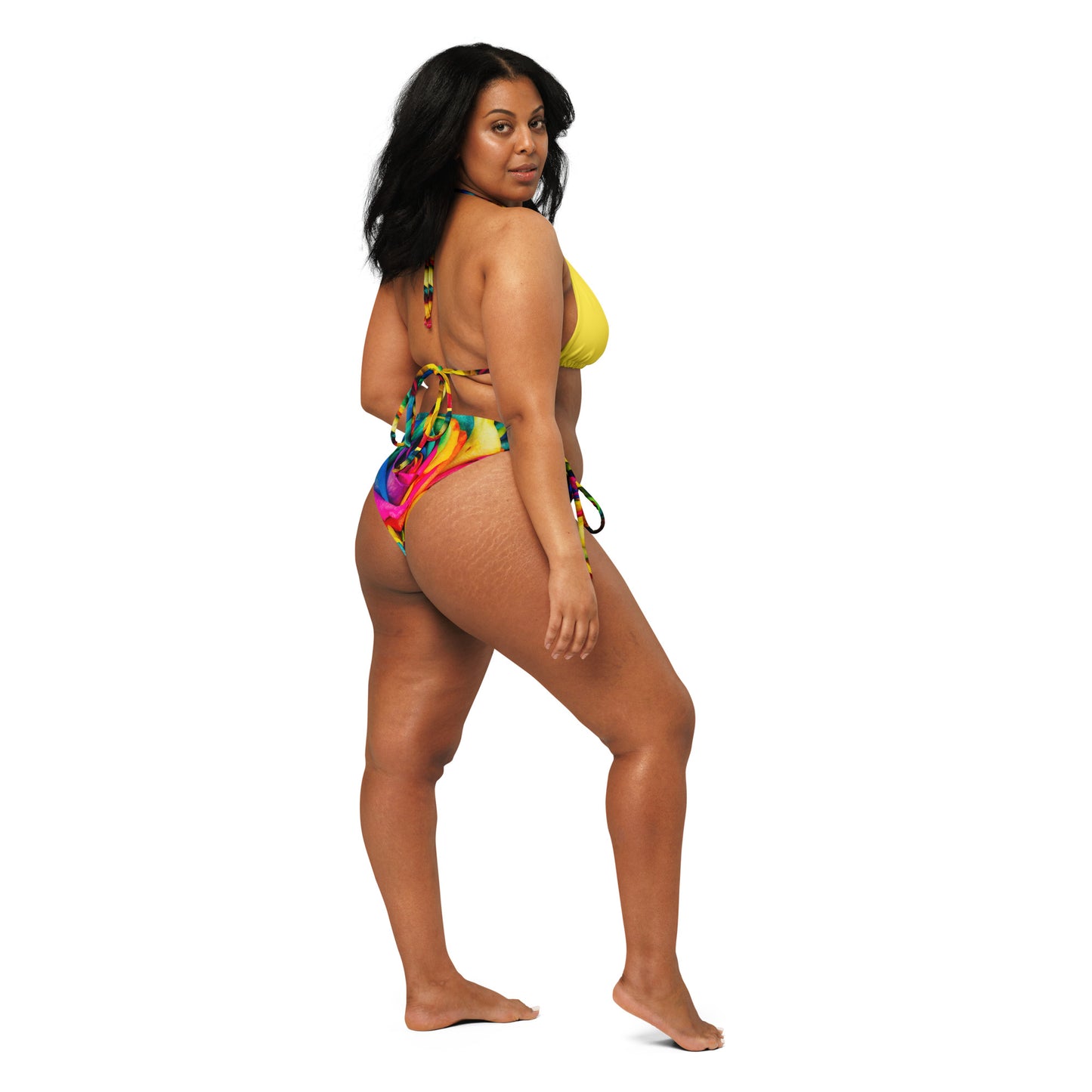 Emote Merch from SpotlYght Seeker - from the Bravo and Roses Collection the Sunlight & Roses String Bikini for the Female Artist because artists deserve praise. Plus size.