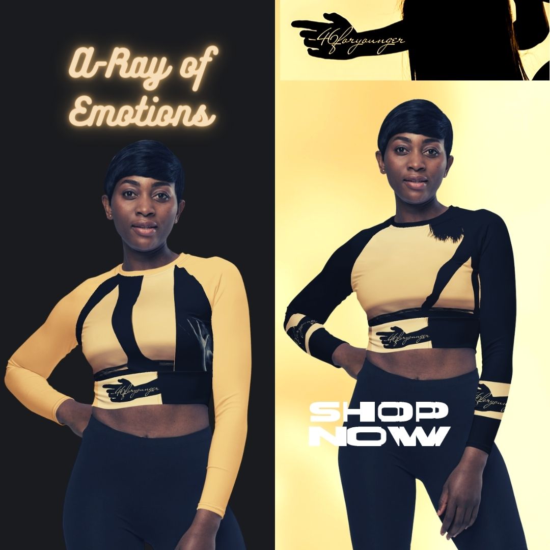A-Ray of Emotions Long-Sleeve Crop Top - AH Chardonnay