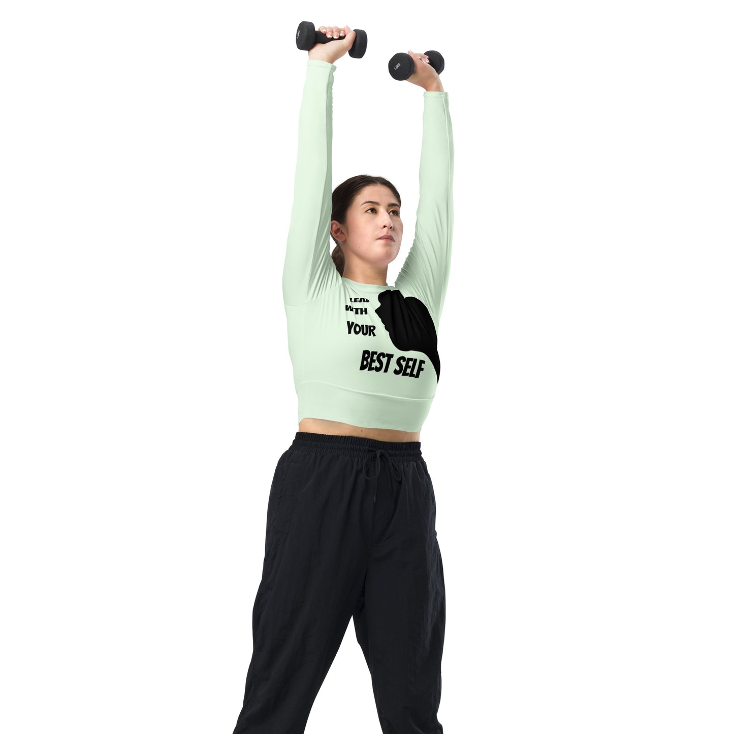 LBS Long-Sleeve Crop Top - Honey Dew Face - Plus Size