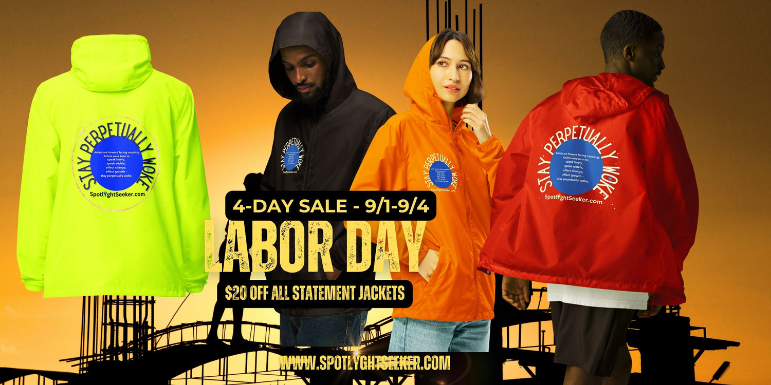 Stay Perpetually Woke' Artist Windbreaker - Embodying creativity, confidence, and artistic expression.