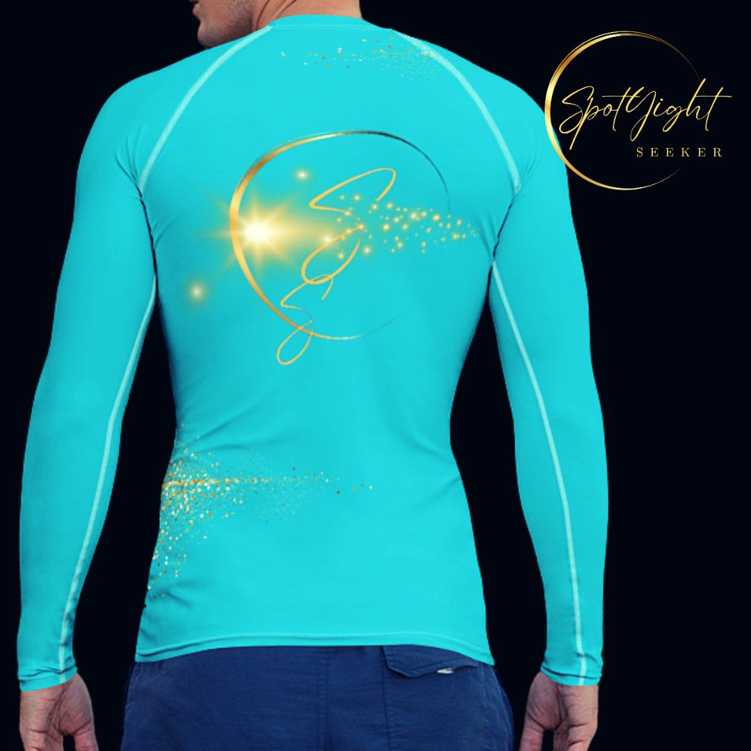 Rebel Artist Men's Rash Guard - Bright Summer Sky