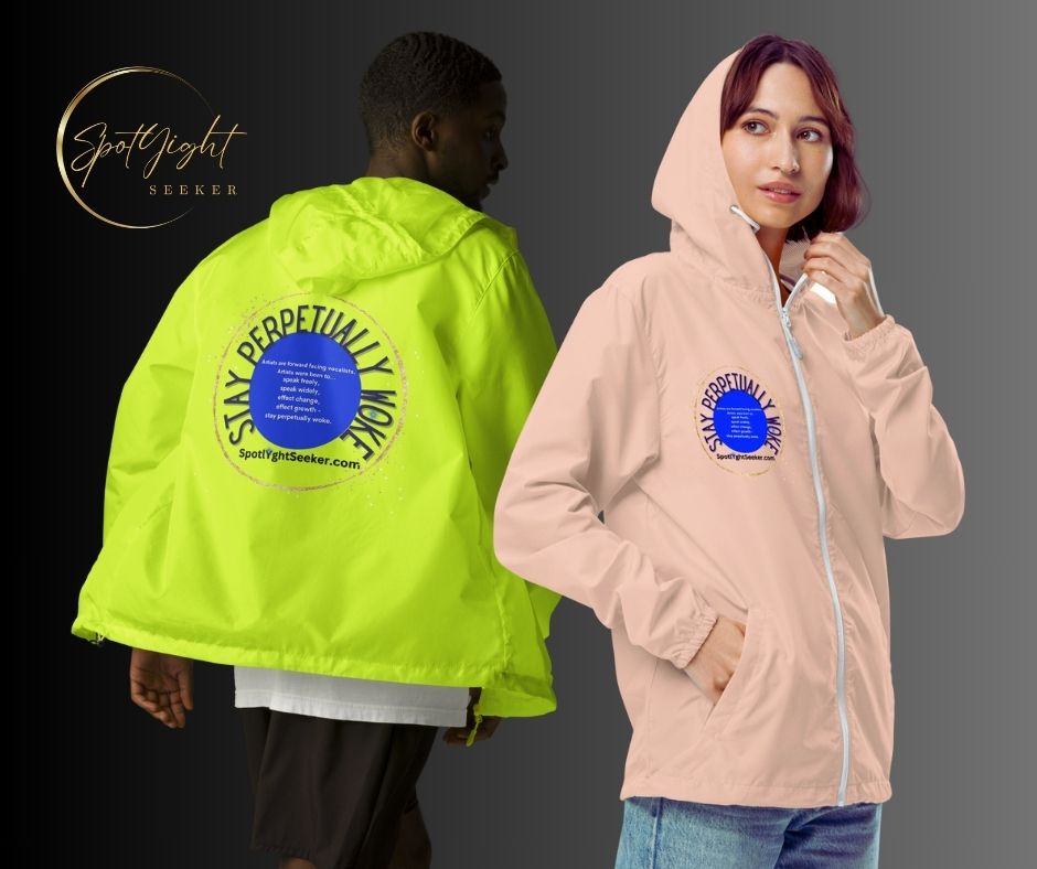 Stay Perpetually Woke Unisex Lightweight Zip Up Windbreaker - Light Colors