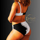 Motivate Merch High-Waisted Bikini - Lead with Your Best Self - A symbol of self-empowerment and spotlight-worthy confidence.