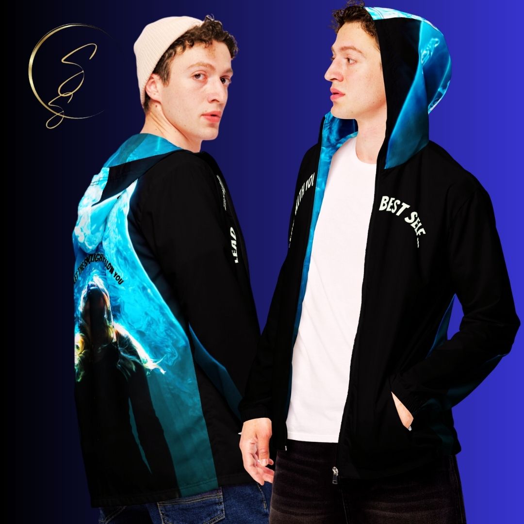 See yourself in the spotlight Male Artist LBS Men's Aqua Spotlight Windbreaker