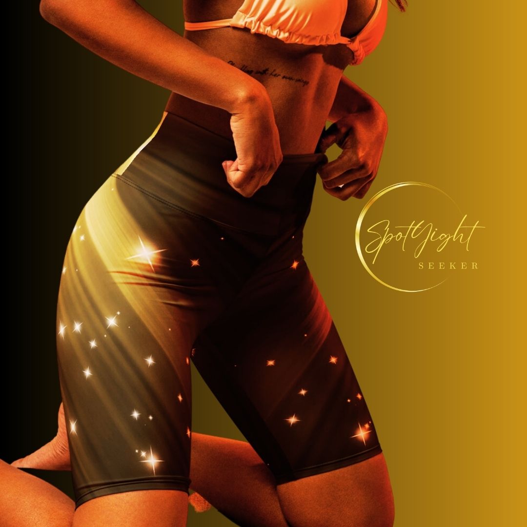 Gold SpotlYght Biker Shorts