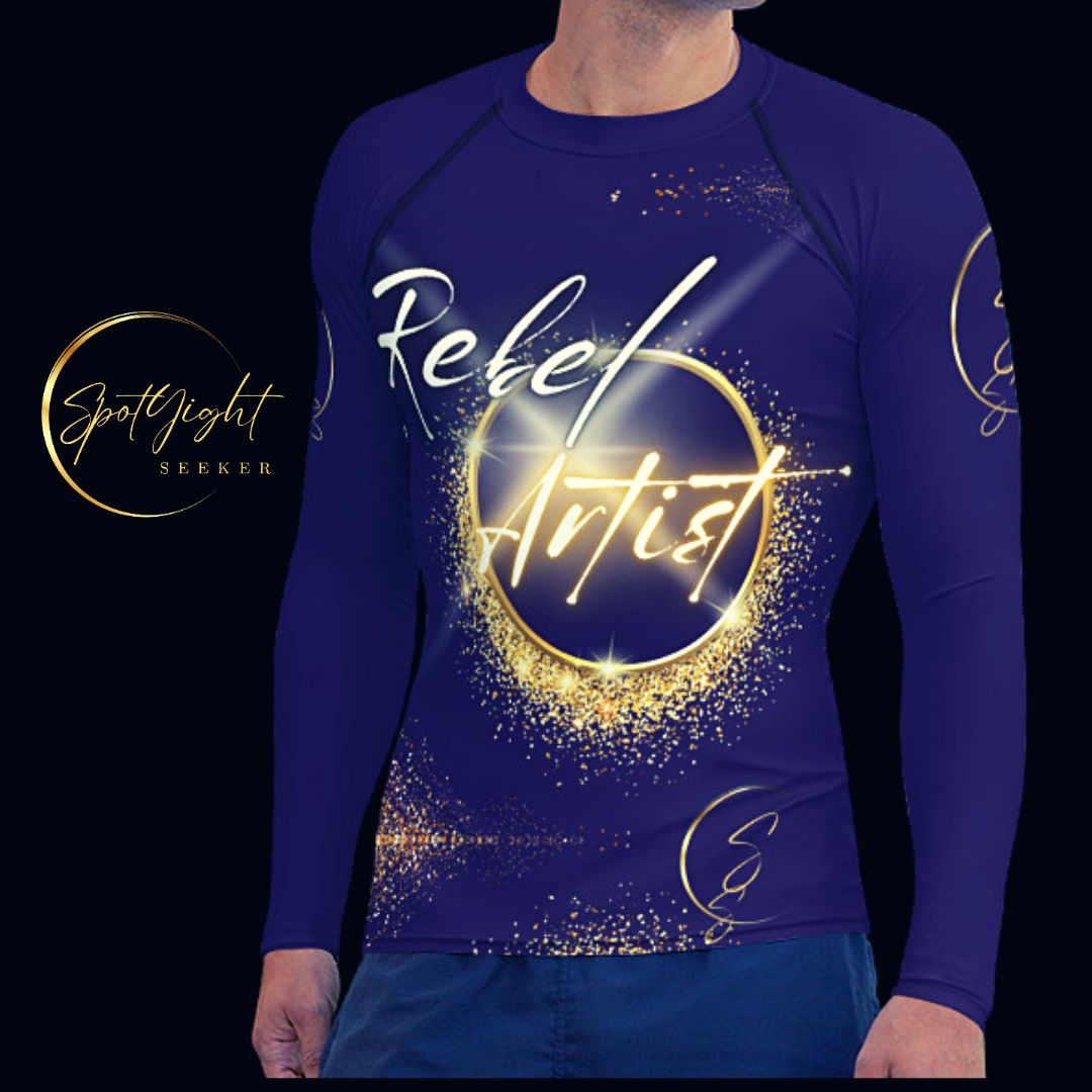 Rebel Artist Men's Rash Guard - Deep Purple