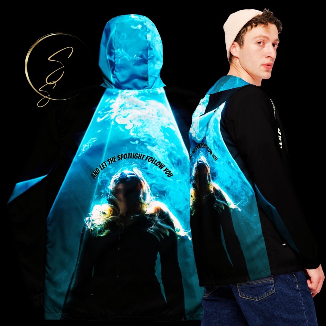 See yourself in the spotlight Male Artist LBS Men's Aqua Spotlight Windbreaker