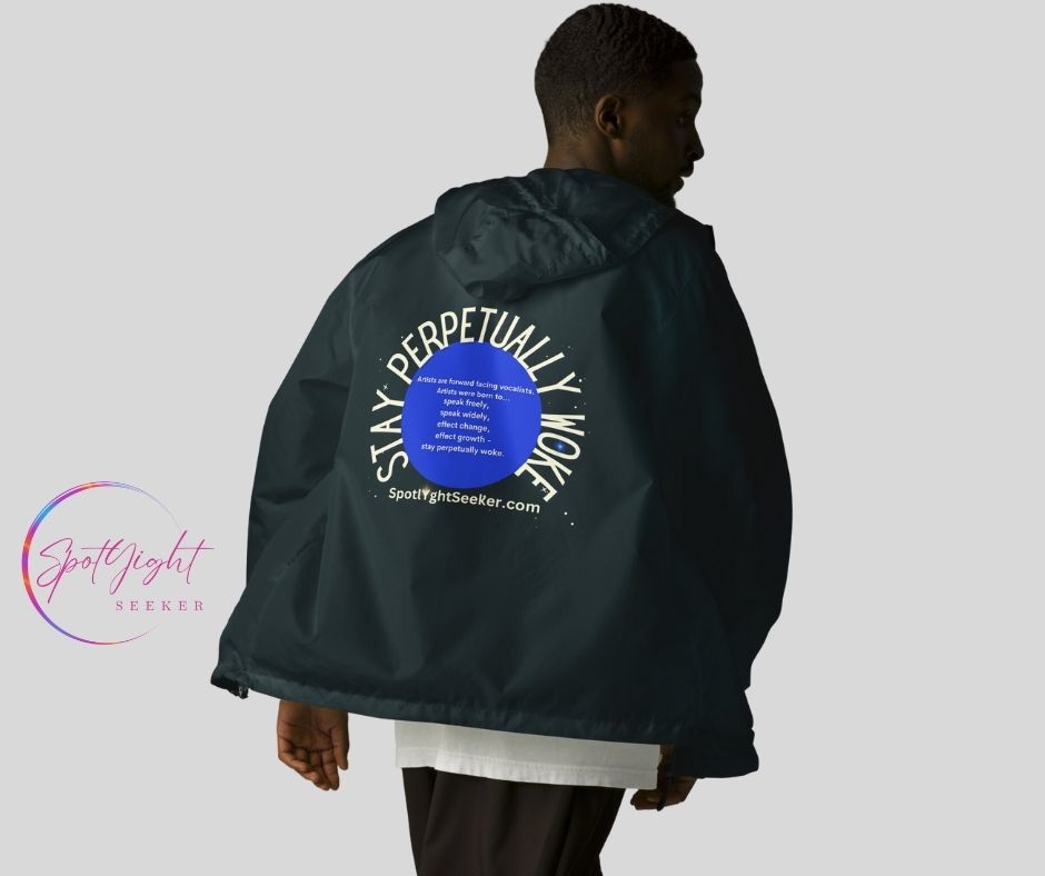 Stay Perpetually Woke Unisex Lightweight Zip Up Windbreaker - Dark Colors