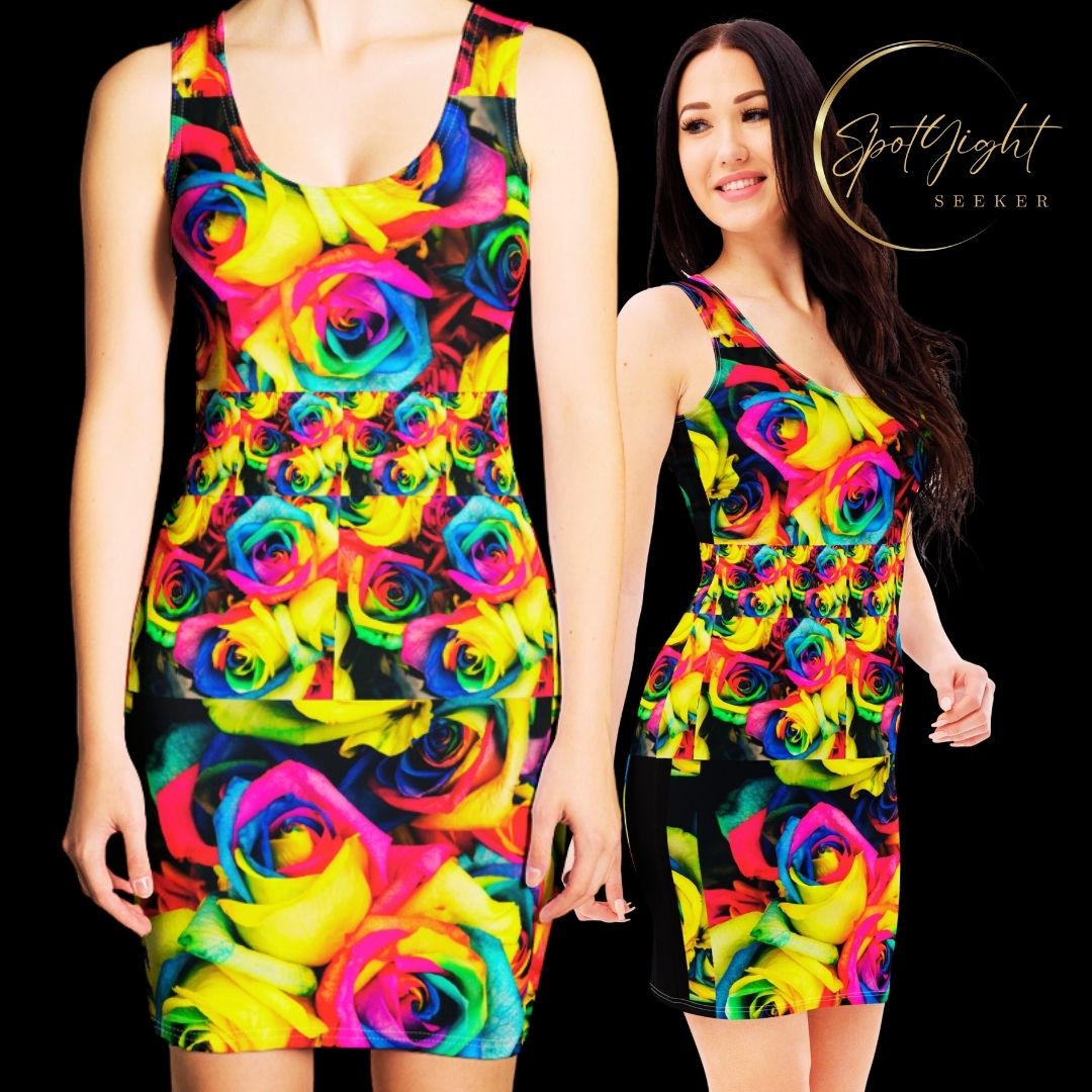 Female Artists, Let your creativity shine and be celebrated with our Sunlight and Moonlight BodyCon Dresses from the Bravo & Roses Collection!  🌙 Moonlight BodyCon Dress: Mesmerize the night with your artistry, capturing hearts and admiration.