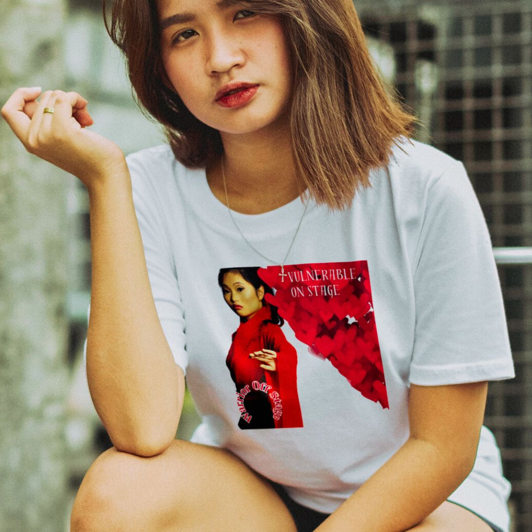 Unleash your artistic essence with the Vulnerable Warrior AFA B/W Tee. Break free from perfectionism, embrace authenticity, and let your true artistry shine through with each wear. White