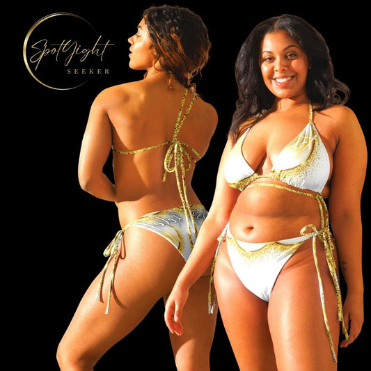 ☀️ Embrace the Sunlit Rebellion ☀️ Unleash Your Inner Beach Siren ✨  Dive into the rebellion with our Rebel Artist Sting Bikini in stunning white. The design is a fusion of freedom and artistic expression – it's not just swimwear, it's a statement of confidence.