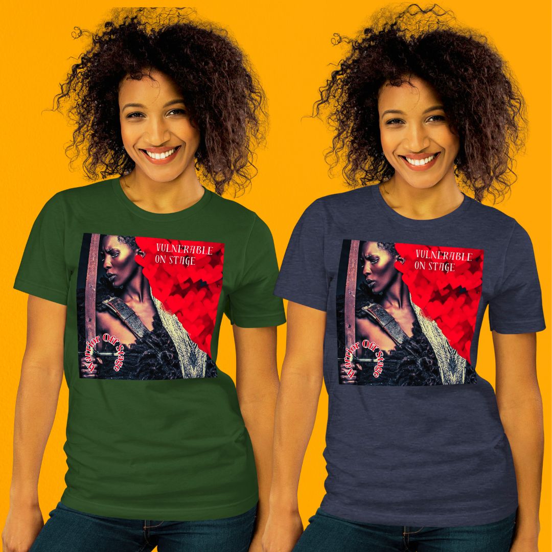 Unleash the Vulnerable Warrior in you with the new Unisex Vulnerable Warrior T-Shirt - BFA2. Strike the perfect balance between vulnerability on stage and warrior strength off it. Own your journey fearlessly!