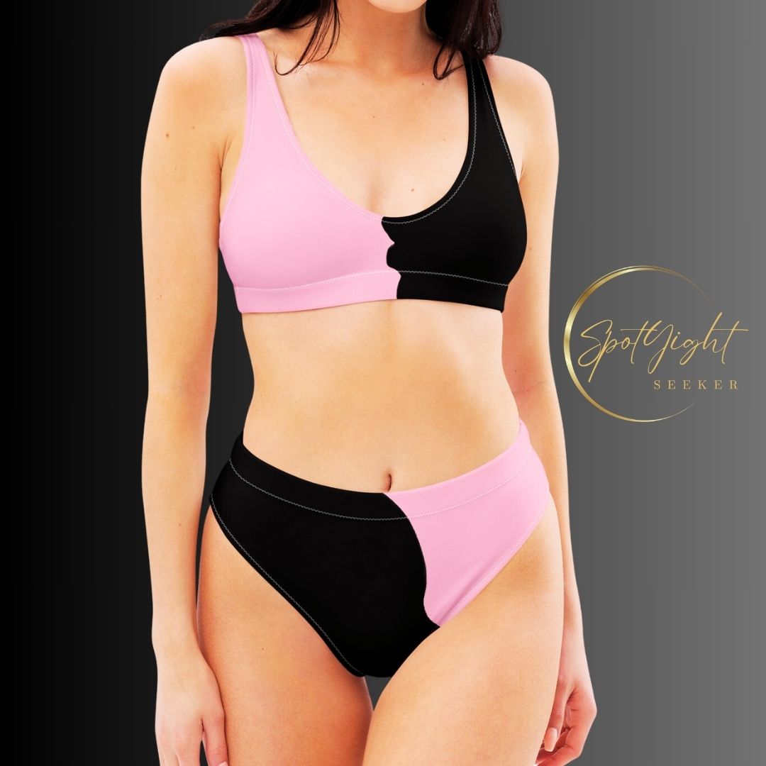 Motivate Merch High-Waisted Bikini - Lead with Your Best Self - A symbol of self-empowerment and spotlight-worthy confidence.
