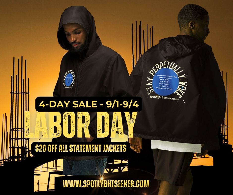 Stay Perpetually Woke' Artist Windbreaker - Embodying creativity, confidence, and artistic expression.