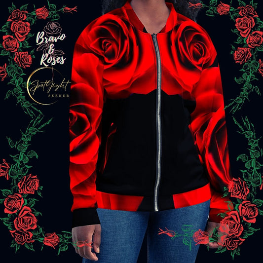  Emote Merch from SpotlYght Seeker - Bravo and Roses Bomber Jacket for the Artist because artists deserve praise.