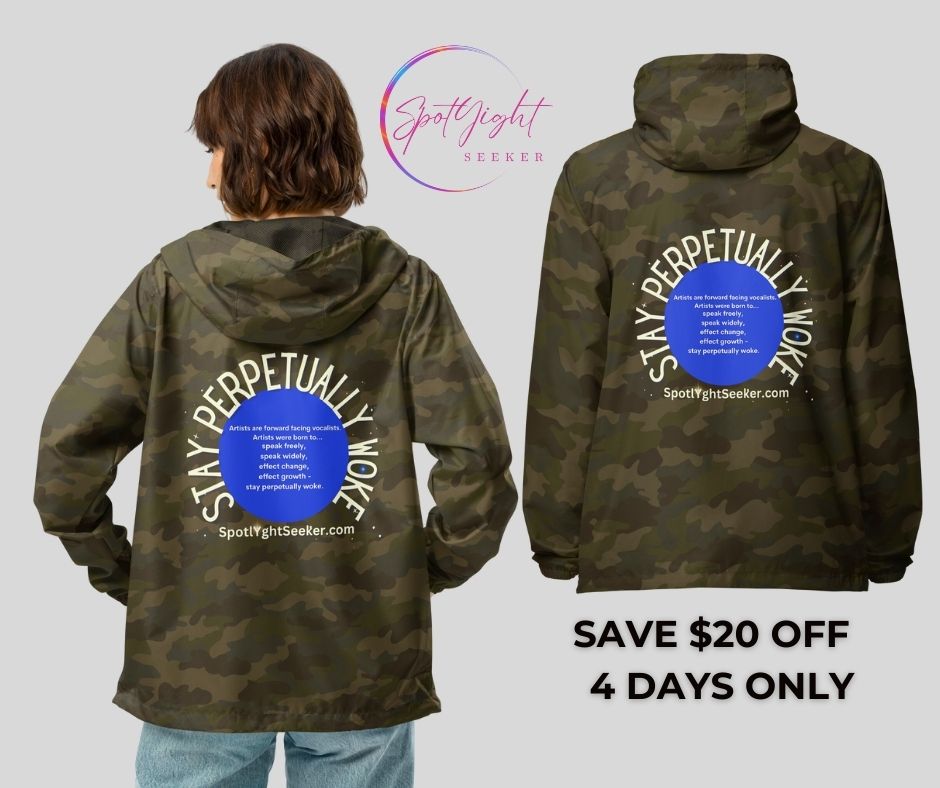 Stay Perpetually Woke Dark Windbreaker by SpotlYght Seeker - A badass black windbreaker with a message that slays