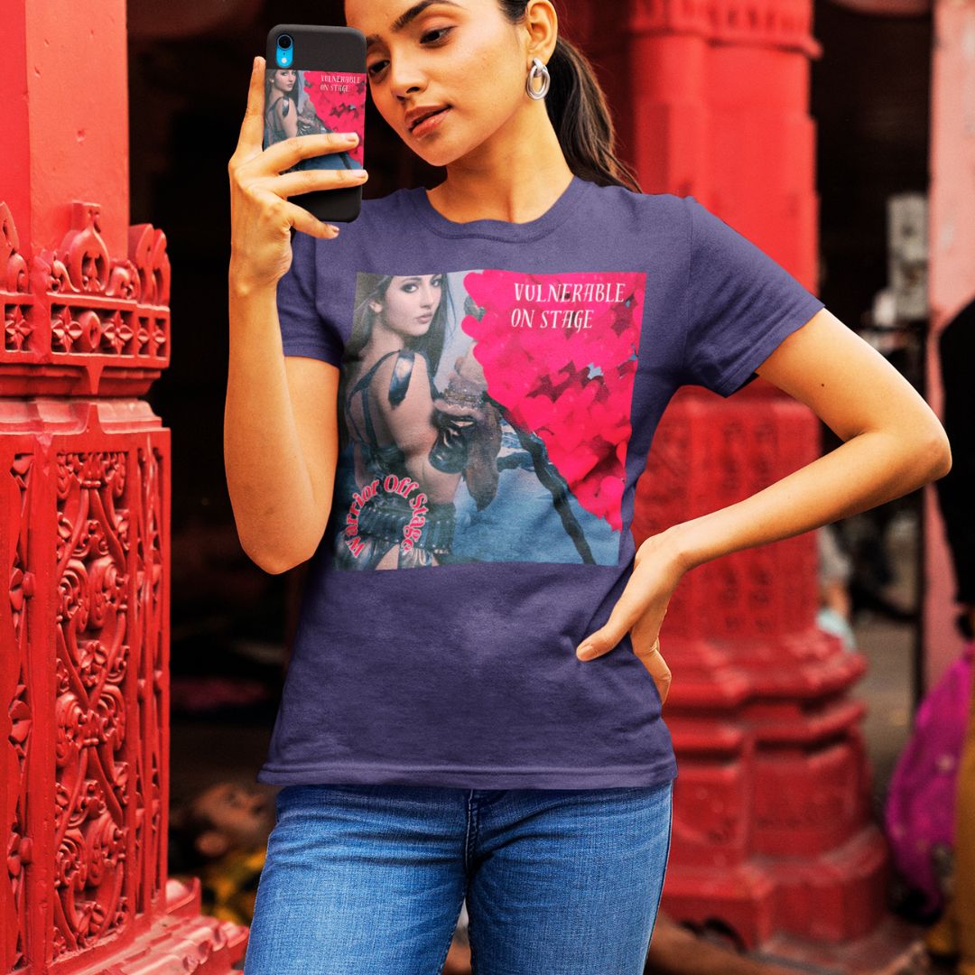 BRFA ROSE Vulnerable Artist Unisex Tee - Embrace authenticity and shield yourself from judgment with our empowering tee. Crush negative vibes and own your spotlight with every wear. Navy Blue