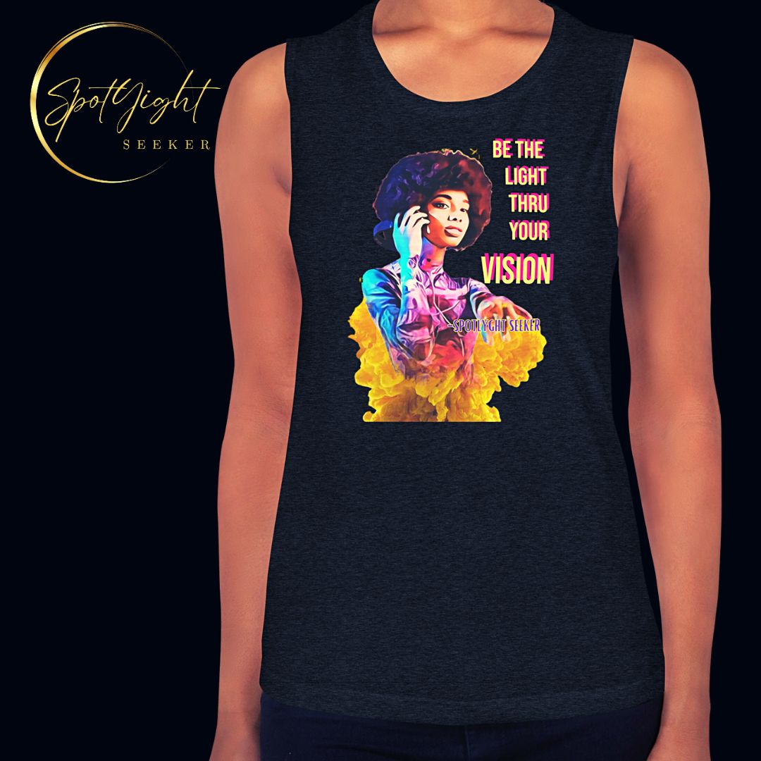 For the female artist - 'Be the Light' inspirational tank tops ✨🎨, designed to ignite creativity and illuminate your path.