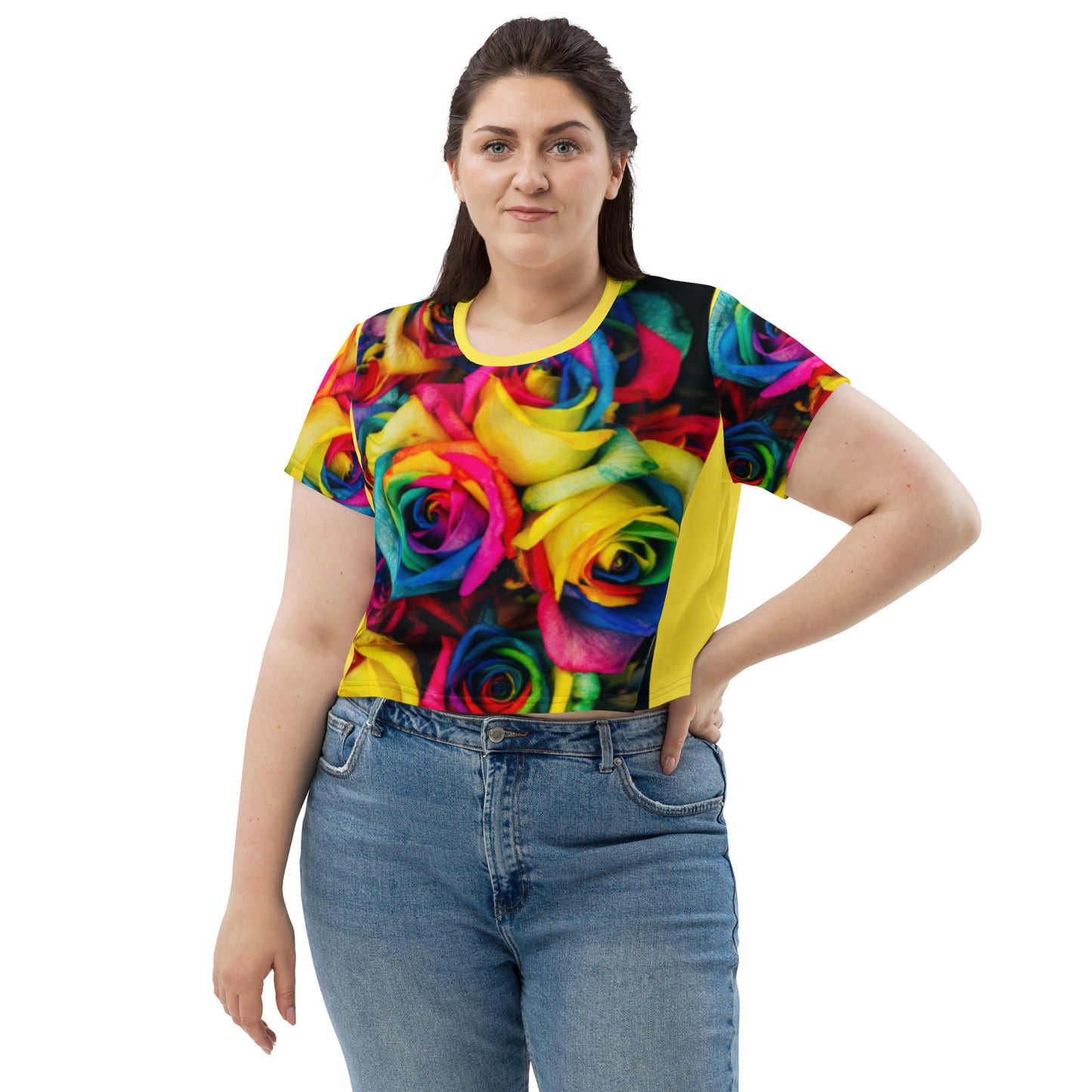 Sunlight & Roses Crop Tee - Plus Size