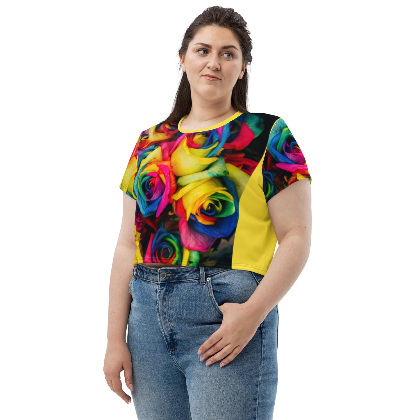 Sunlight & Roses Crop Tee - Plus Size