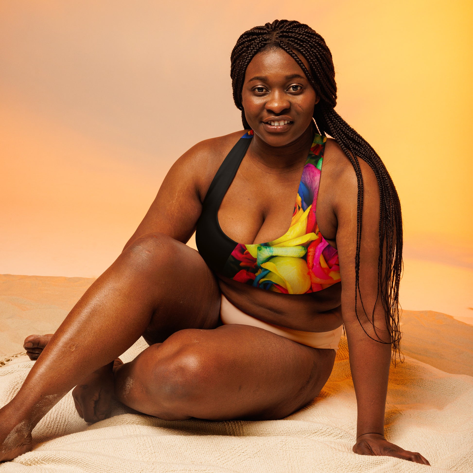 Plus Size Emote Merch from SpotlYght Seeker - from the Bravo and Roses Collection the Moonlight & Roses Sports Bra for the Female Artist because artists deserve praise.