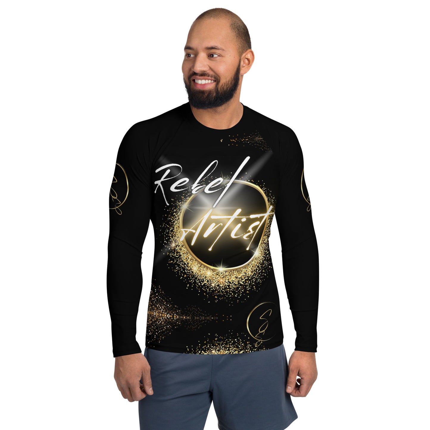 Rebel Artist Men's Rash Guard - Black
