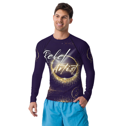 Rebel Artist Men's Rash Guard - Deep Purple