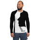 A confident man wearing the LBS Motivate Merch Men's Rash Guard, ready to lead with his best self and set goals for success