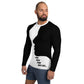 A confident man wearing the LBS Motivate Merch Men's Rash Guard, ready to lead with his best self and set goals for success