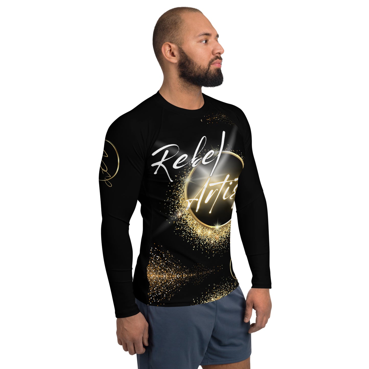 Rebel Artist Men's Rash Guard - Black