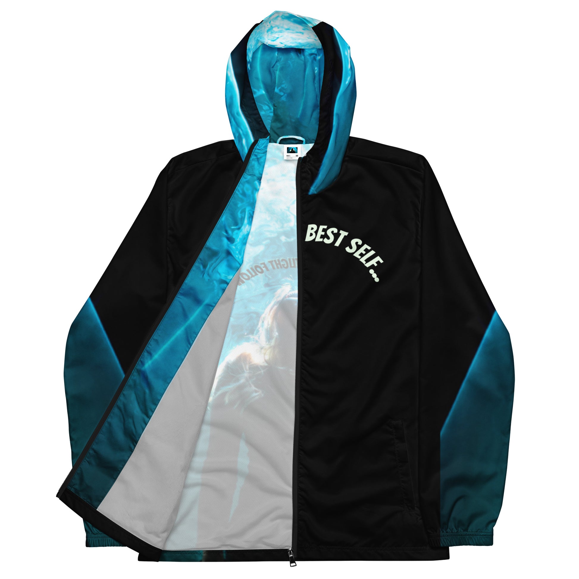 See yourself in the spotlight Male Artist LBS Men's Aqua Spotlight Windbreaker