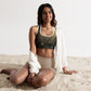 Female artist shine bright rocking your Gold Spotlyght Padded Sports Bra