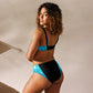 Aqua V SpotlYght High-Waisted Bikini - Triumph in the spotlight with confidence and creativity. Embrace victory and radiate aqua brilliance in this empowering masterpiece.