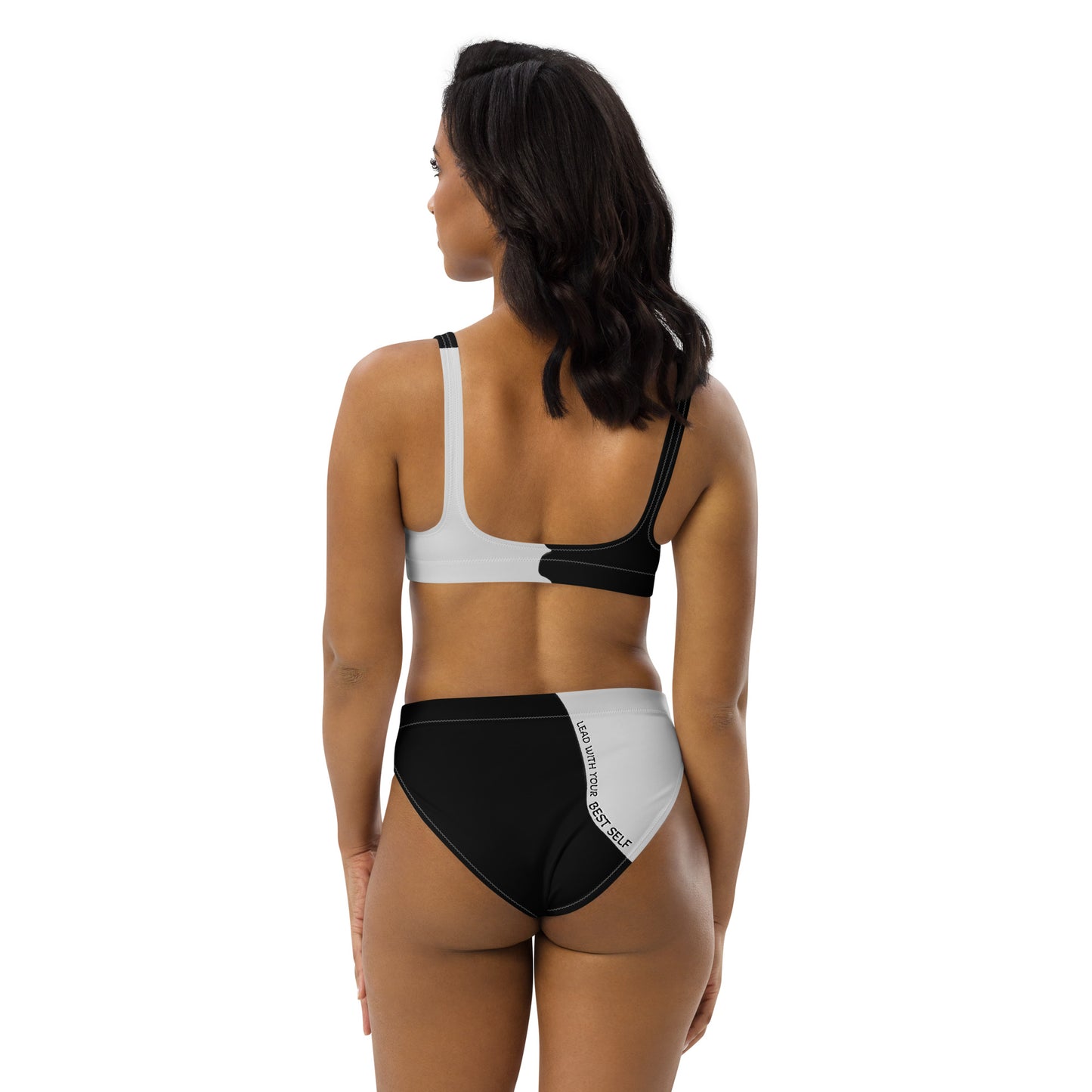 LBS Motivate Merch High-Waisted Bikini - Set Goals, Own the Spotlight - Your key to success and spotlight-worthy confidence!