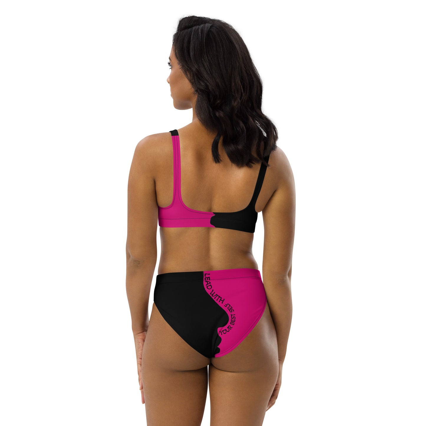 LBS Motivate Merch High-Waisted Bikini - Set Goals, Own the Spotlight - Your key to success and spotlight-worthy confidence!