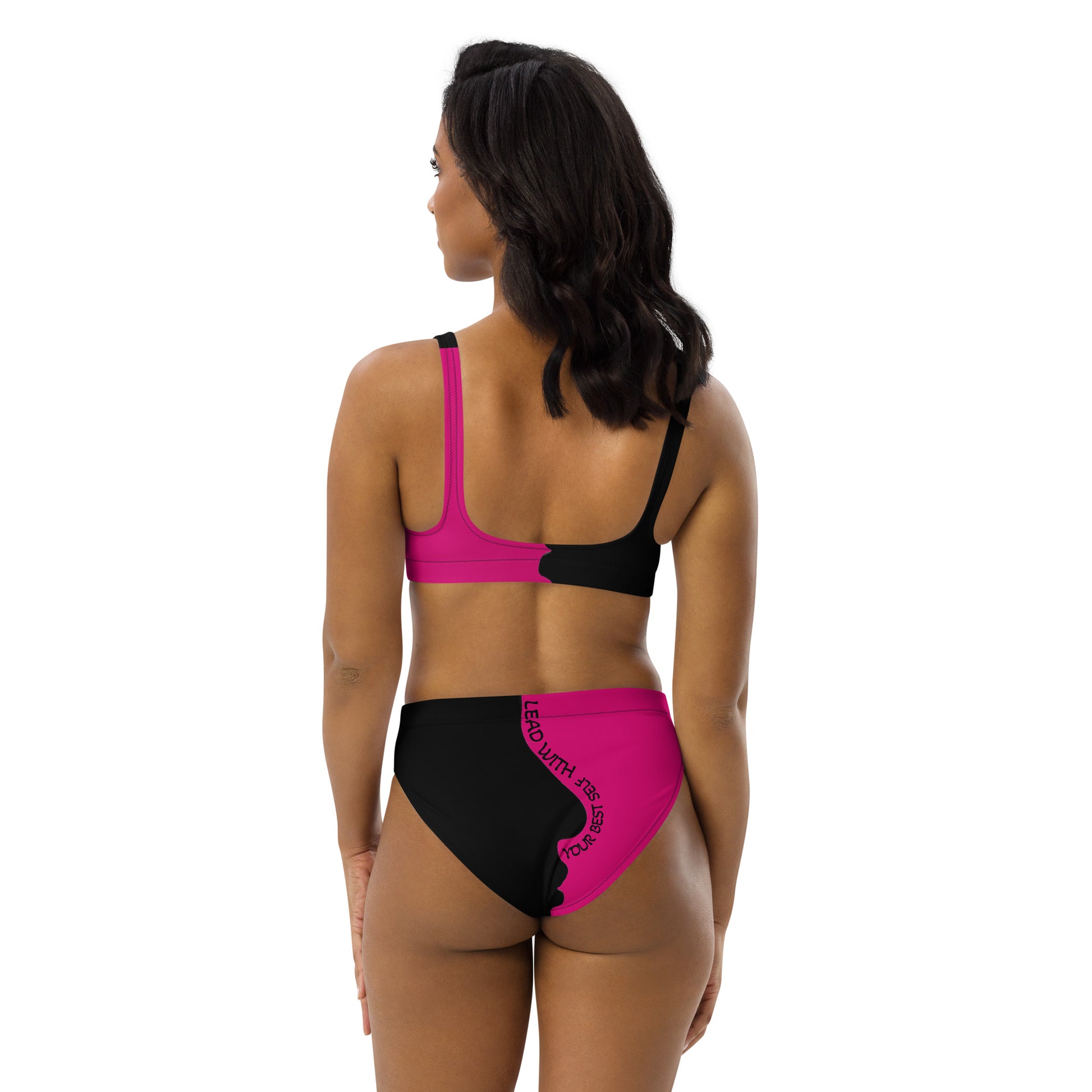 LBS Motivate Merch High-Waisted Bikini - Set Goals, Own the Spotlight - Your key to success and spotlight-worthy confidence!