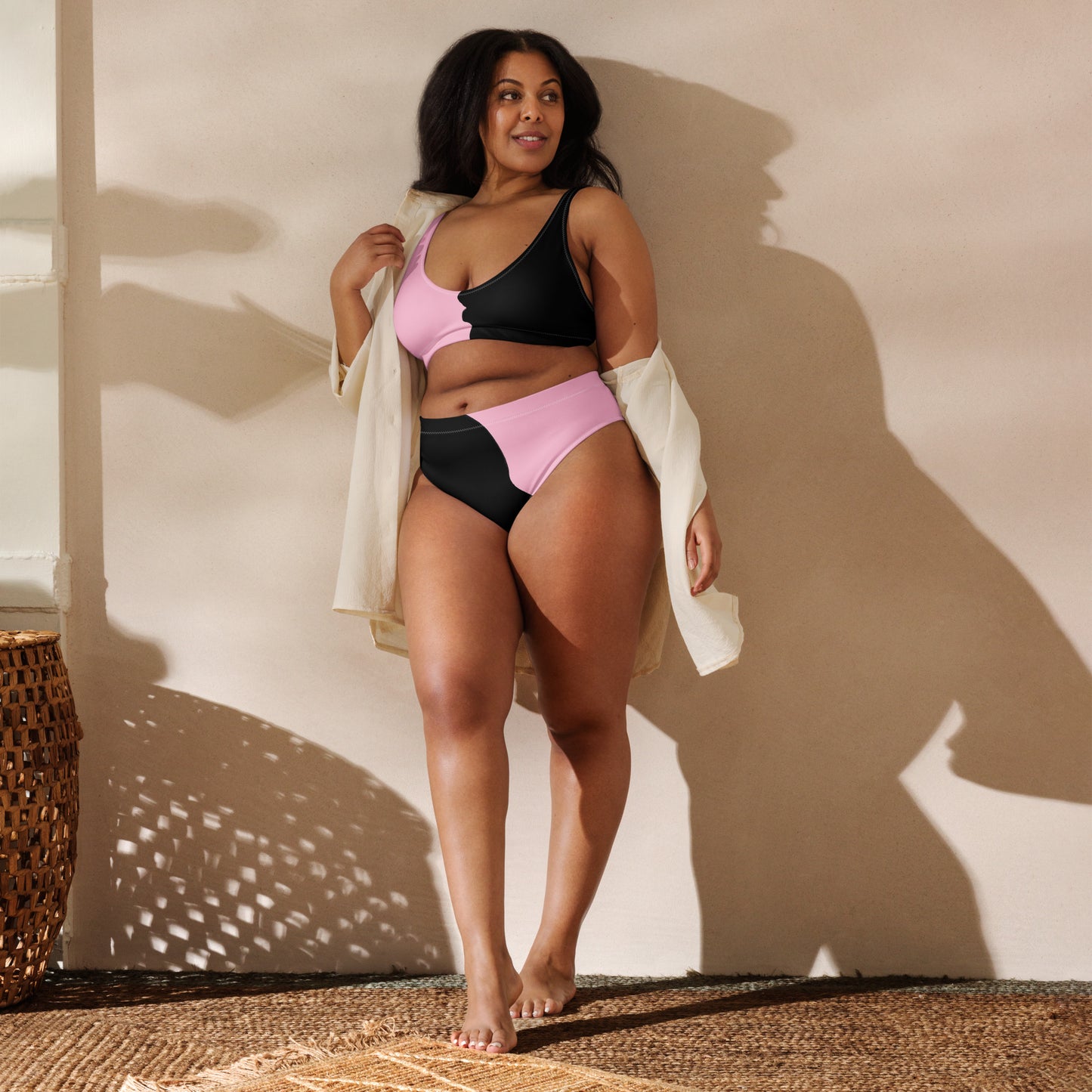 LBS Motivate Merch High-Waisted Bikini - Set Goals, Own the Spotlight - Your key to success and spotlight-worthy confidence! Plus size.