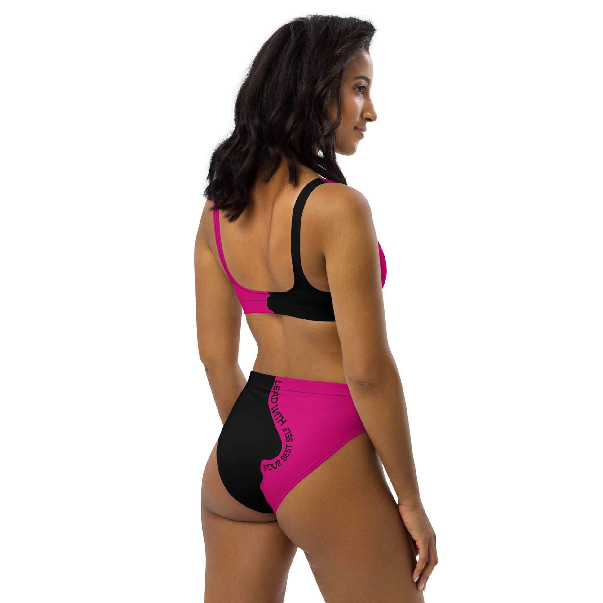 LBS Motivate Merch High-Waisted Bikini - Set Goals, Own the Spotlight - Your key to success and spotlight-worthy confidence!