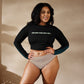 See yourself in the Spotlight in this LBS Women's Aqua Spotlight Long Sleeve Plus Size Crop Top.