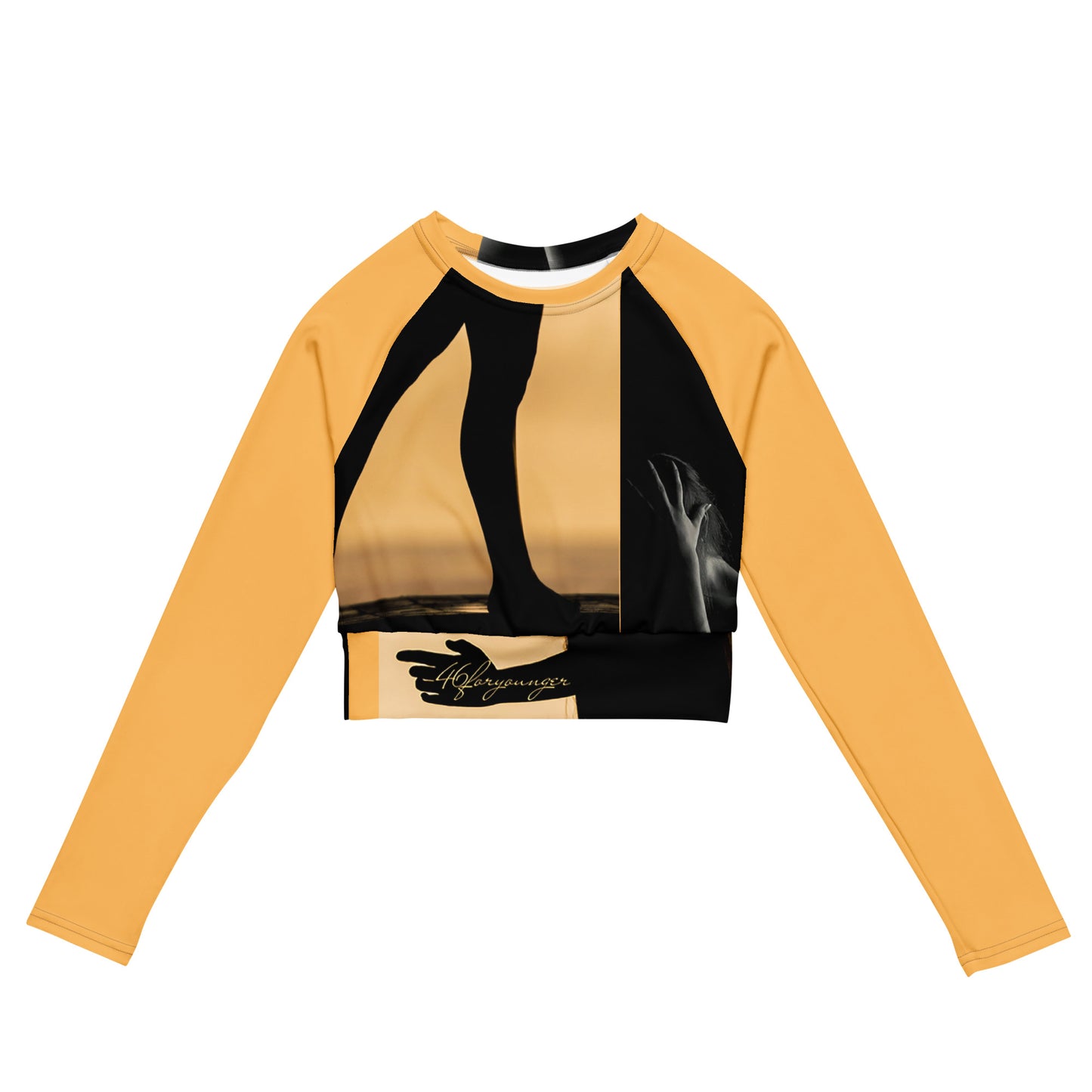 A-Ray of Emotions Long Sleeve Crop Top - AH Chardonnay: A canvas for creativity and artistic elegance, inspired by the profound quote, in the stunning Chardonnay color.