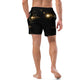 Black Rebel Artist Swim Trunks - Classic black swim trunks embodying timeless rebellion and artistic elegance.