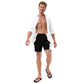 LBS Men's Swim Trunks - Stylish and confident male artist wearing vibrant swim trunks by SpotlYght Seeker