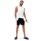 LBS Men's Swim Trunks - Stylish and confident male artist wearing vibrant swim trunks by SpotlYght Seeker