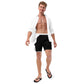 LBS Men's Swim Trunks - Stylish and confident man wearing vibrant swim trunks by SpotlYght Seeker
