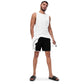 LBS Men's Swim Trunks - Stylish and confident man wearing vibrant swim trunks by SpotlYght Seeker