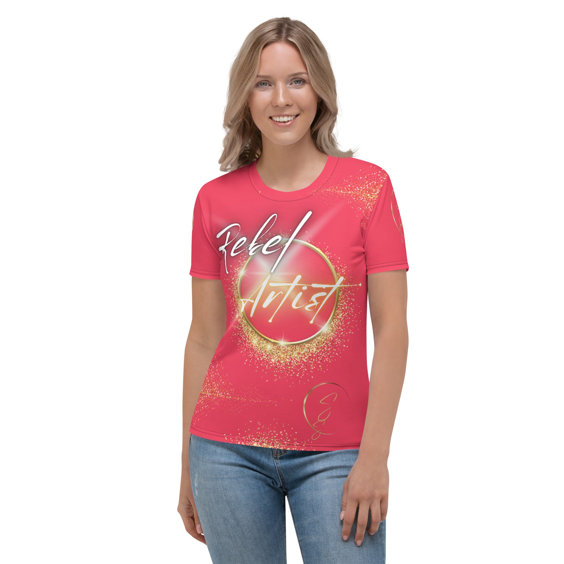 🎨 Unleash Your Rebel Spirit: Female Artist’s Radical Red T-Shirt! 🔥👩‍🎨 Don't miss out – Be a Rebel Artist! 🔥🎨