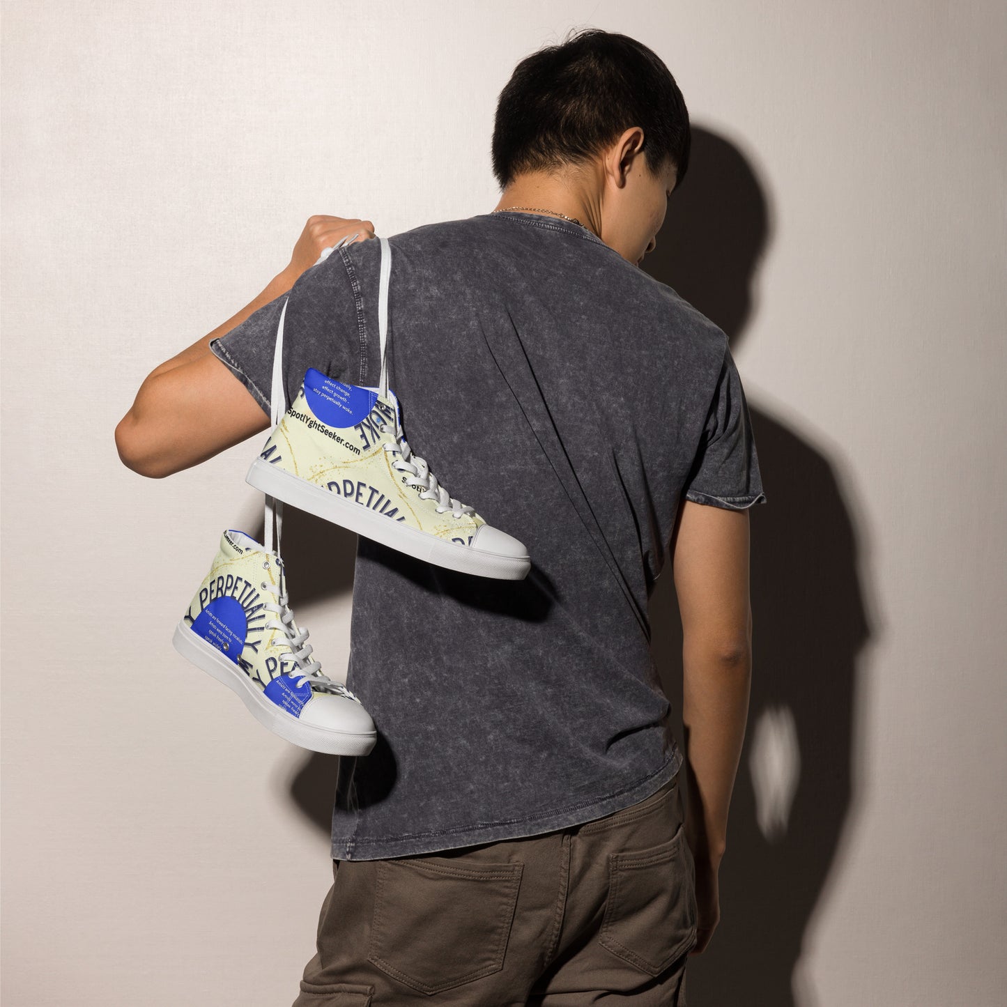 Perpetually Woke Artist Men’s High Top Canvas Shoes