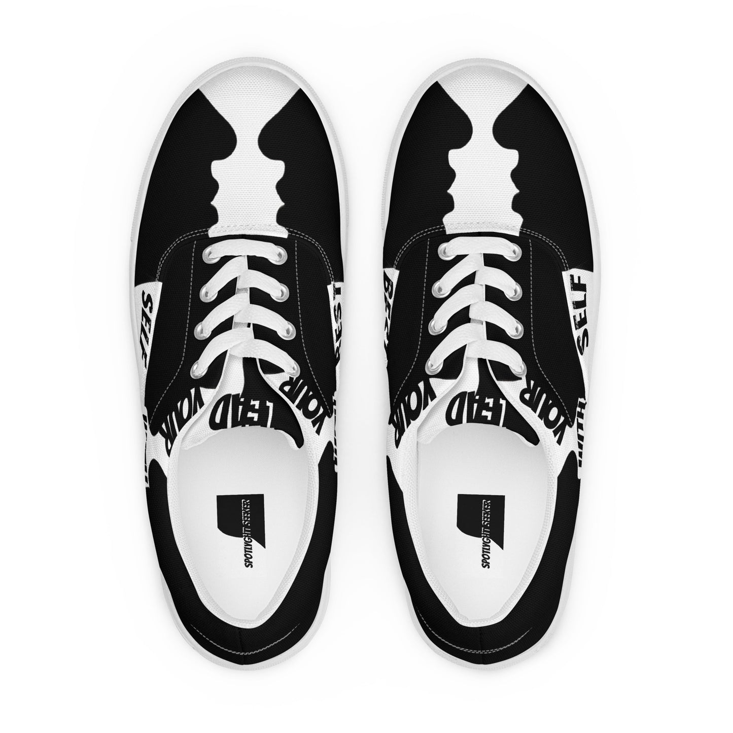 SpotlYght Seeker Men’s Lace-Up Canvas Shoes in Fresh White – Kick it up in style and express your artistic spirit with this must-have Motivate-Merch. 🎨👟